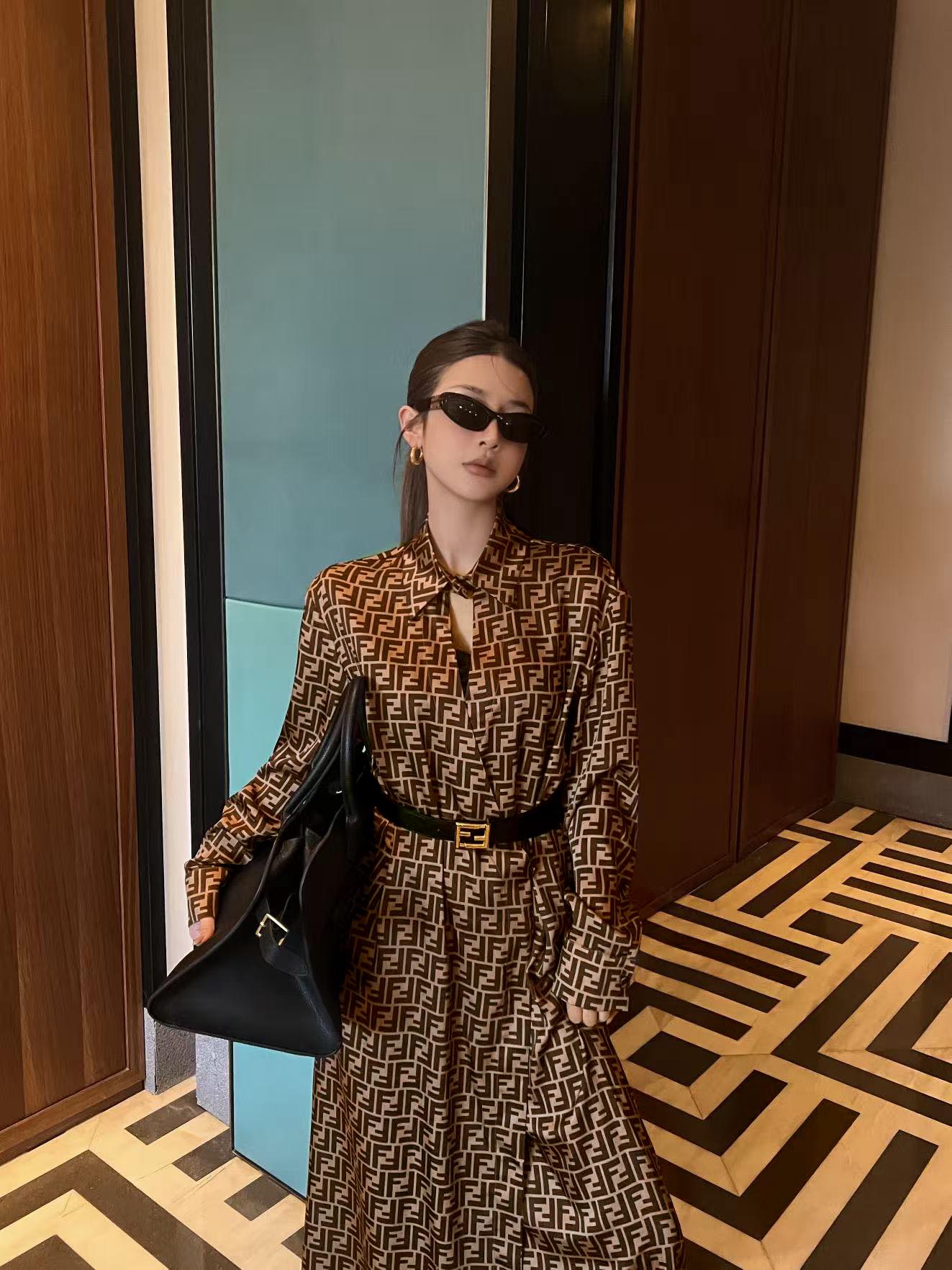 Women's Fendi Parent-Style Monogram Dress with Belt!