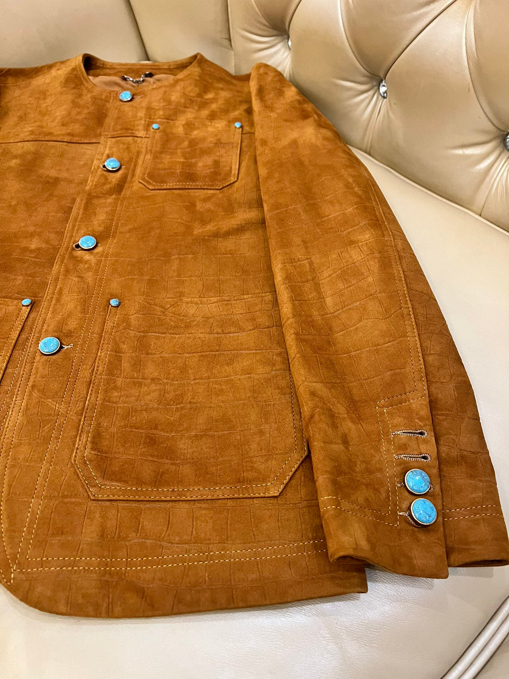 LV GoatSkin Suede Genuine Leather Jacket