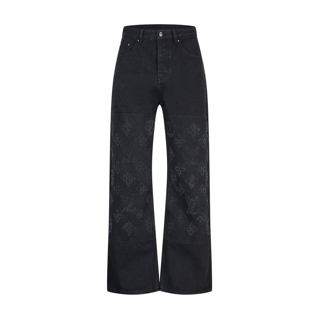 LV Ripped and Distressed Denim Pants