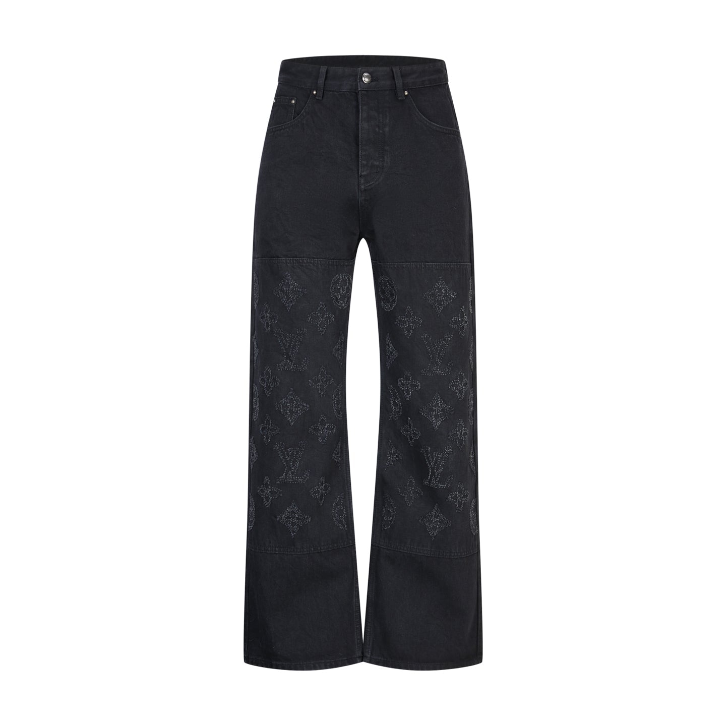 LV Ripped and Distressed Denim Pants