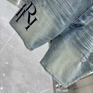 Amiri Letter Embroidered Denim Shirts