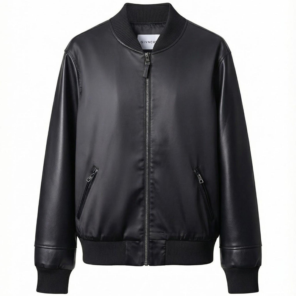 Genuine Black Bomber Leather Jacket