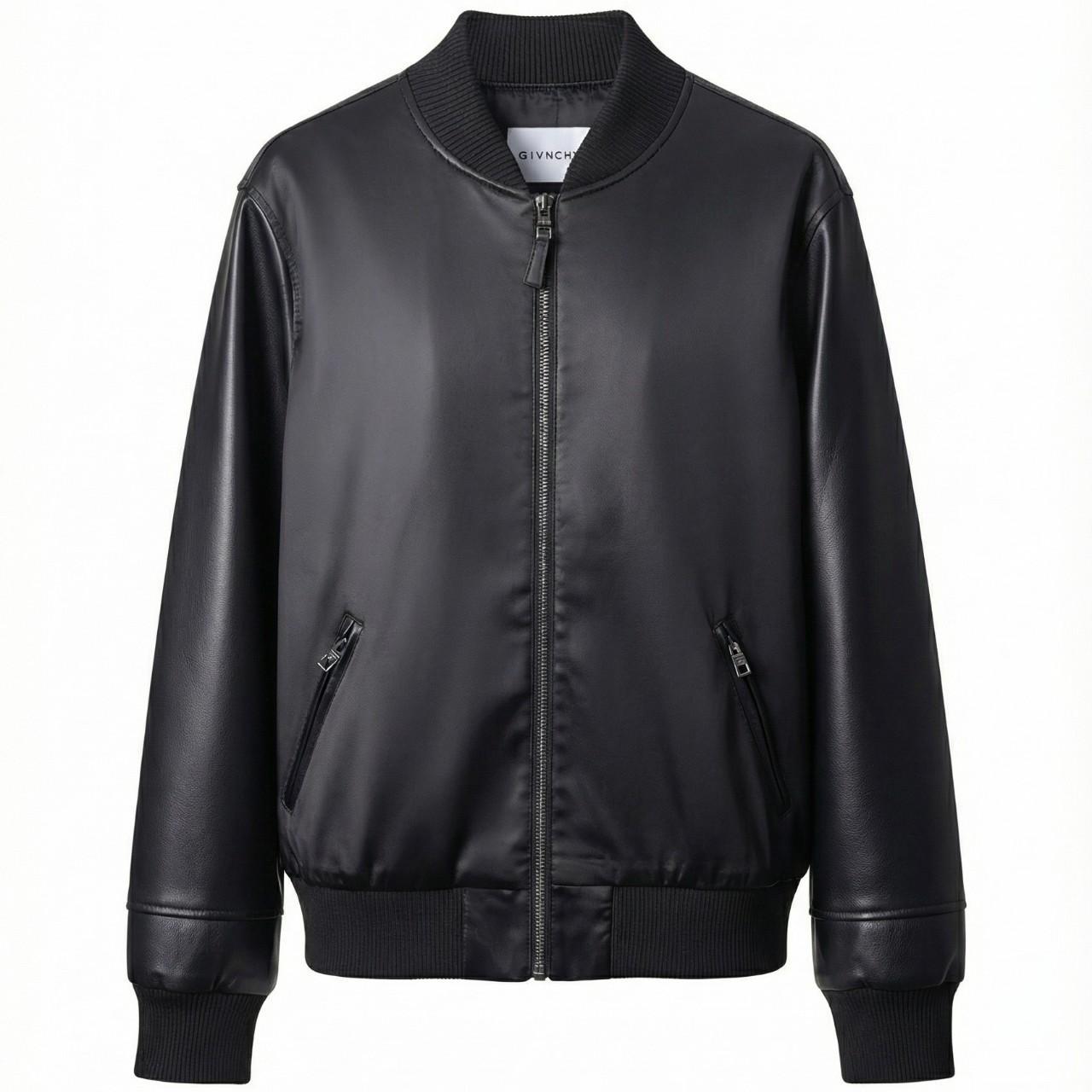 Genuine Black Bomber Leather Jacket