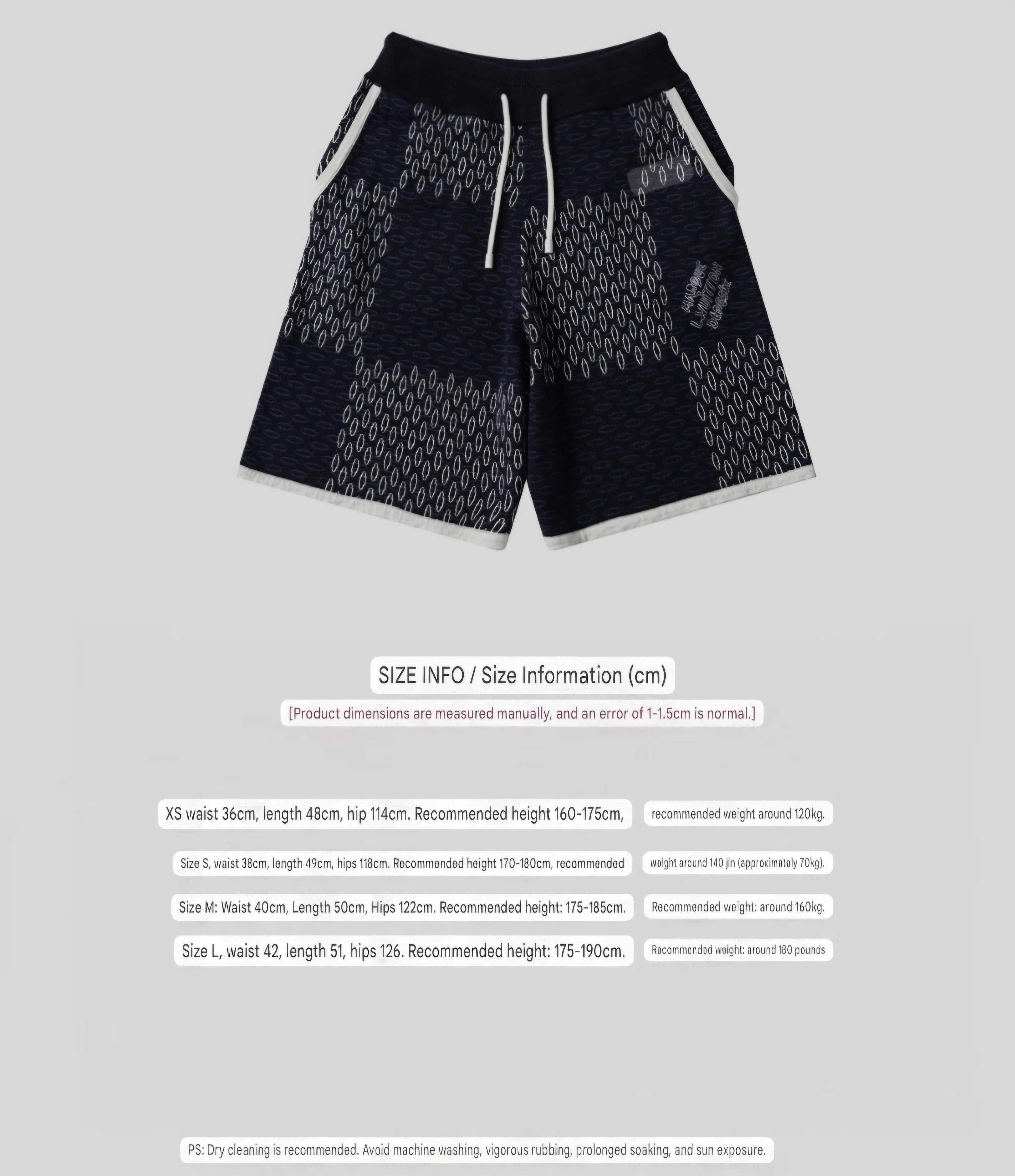 LV checkered knit Shorts