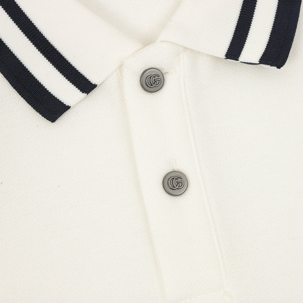 GG Embroidered Letter Collar Long-Sleeve Shirt