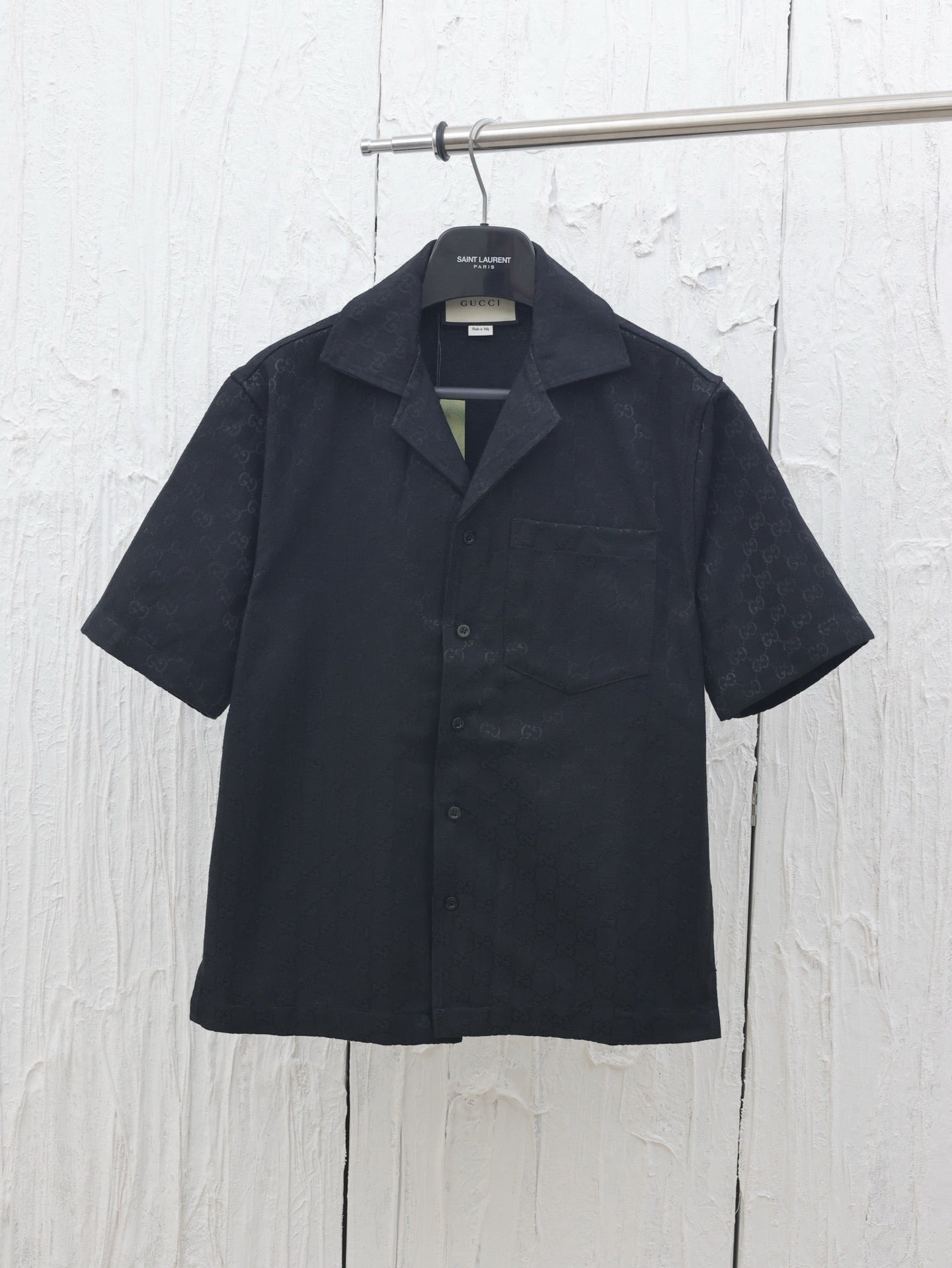 GG Autumn New Double G Jacquard Short-Sleeve Shirt