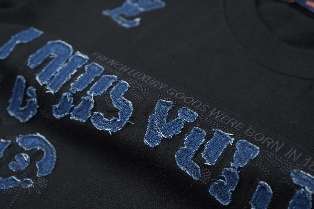 LV Denim Patchwork T-Shirt