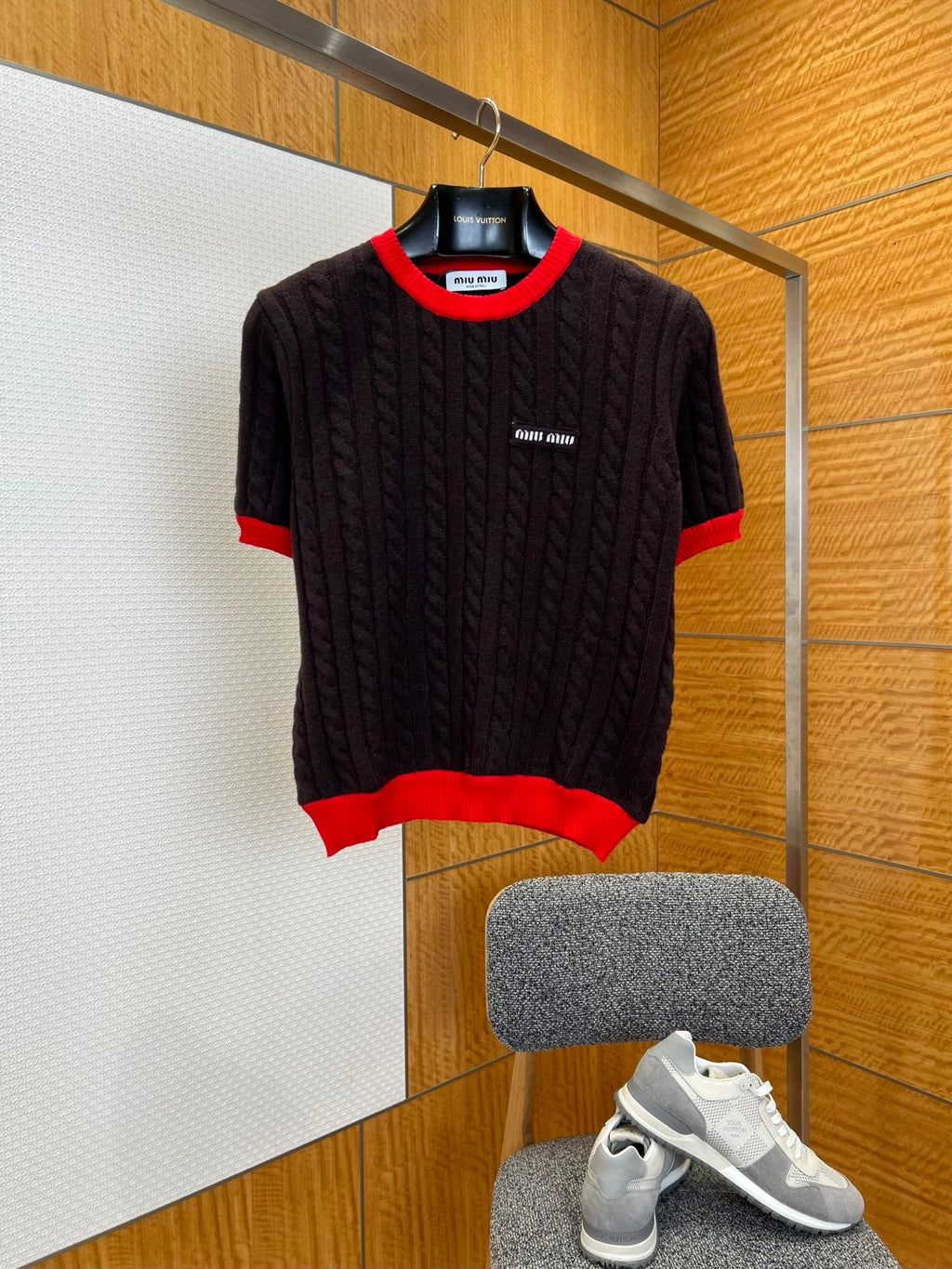 Miu Miu Knit Short-Sleeve Sweater