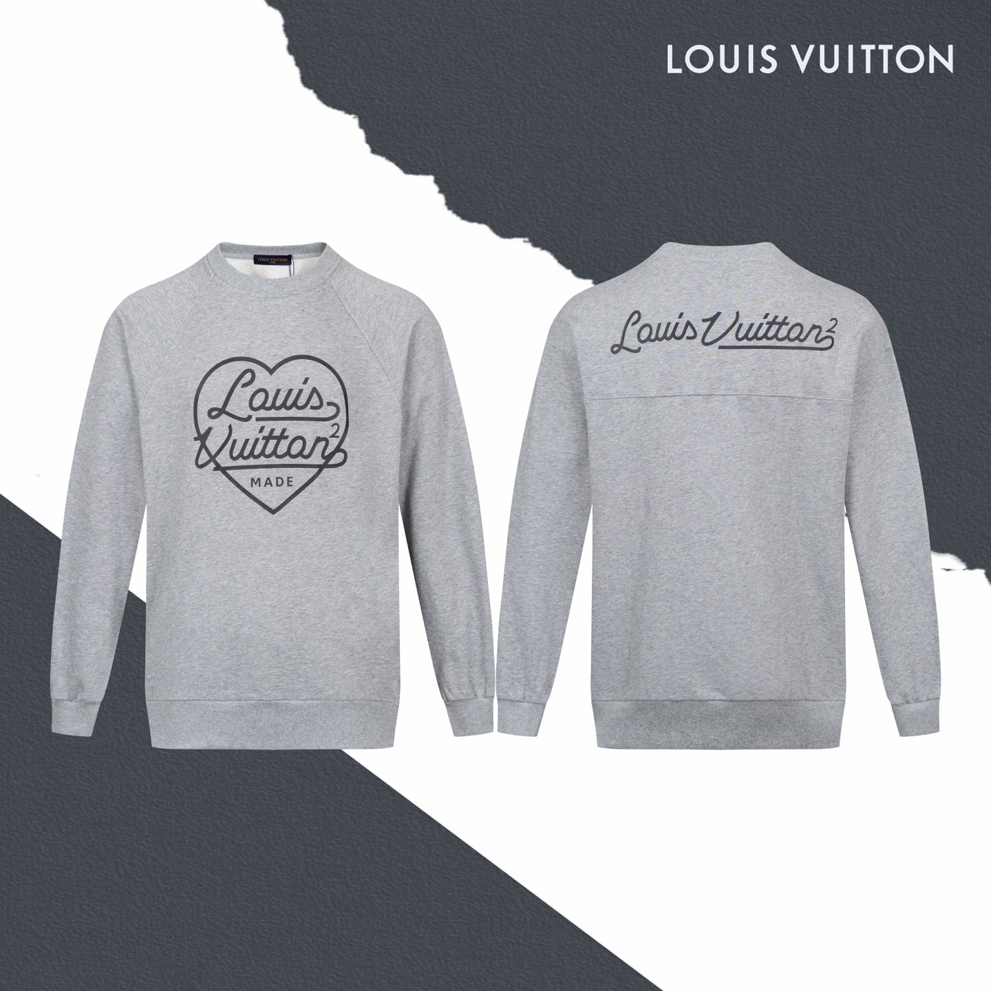 LV Heart Letter Crewneck Sweatshirt