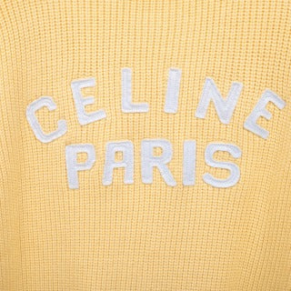 Celine Leather Logo Cardigan