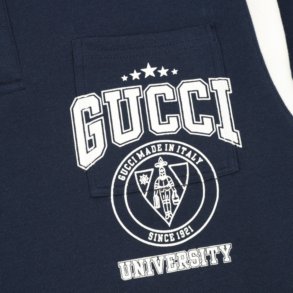 GG Embroidered Letter Collar Long-Sleeve Shirt