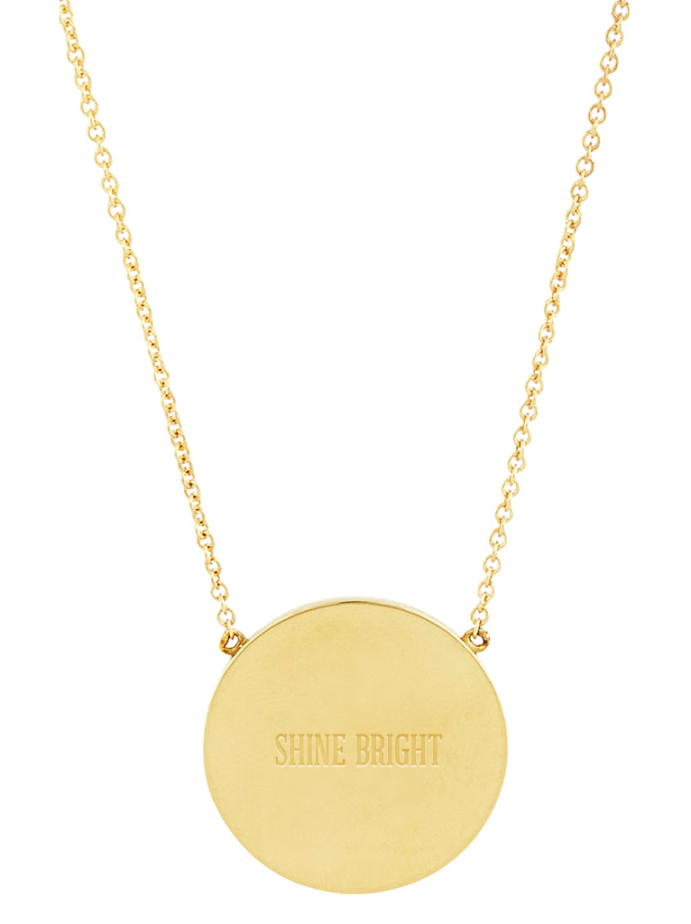 14K Gold Plated Sterling Silver CZ Round Initial Necklace